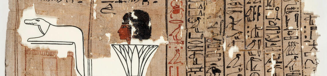 Fragment eines Totenbuchpapyrus (H394) aus dem Martin von Wagner Museum.