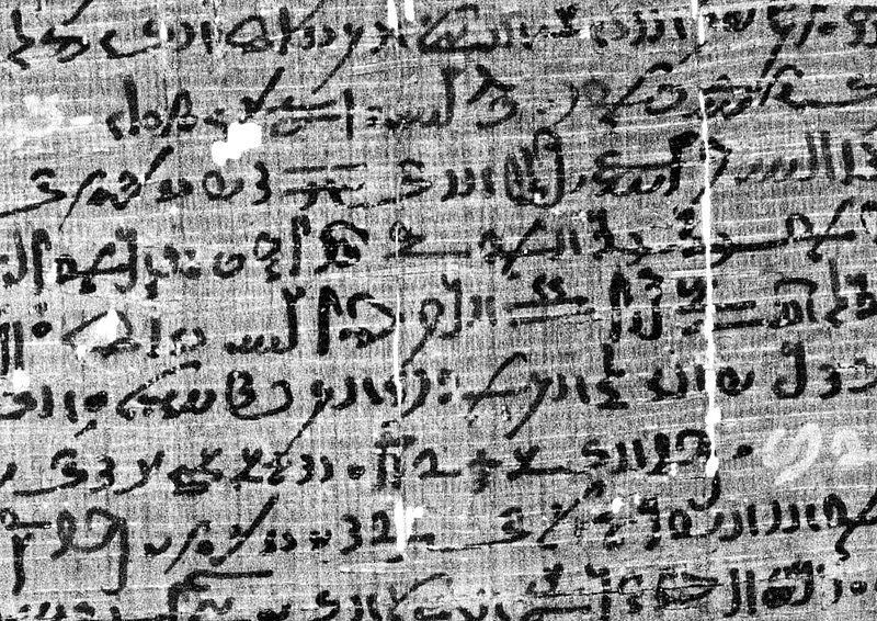Textprobe aus dem demotischen Papyrus Wien D. 12006 recto