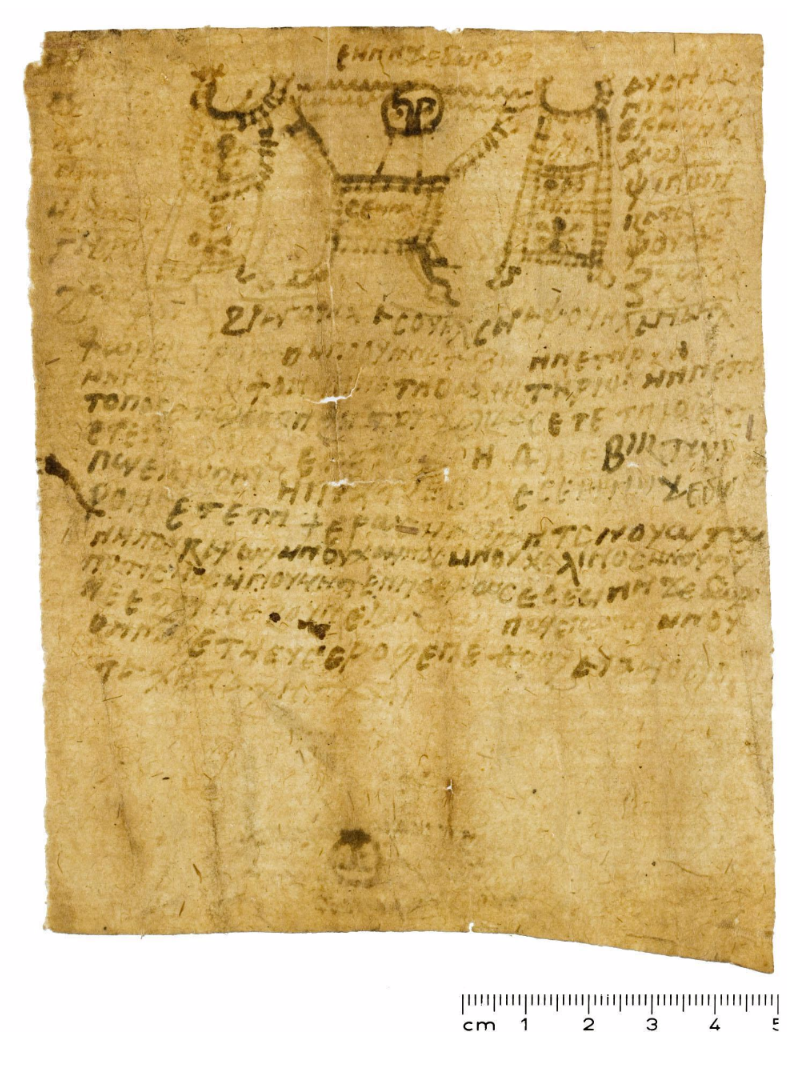 P. Würzburg 42 (10. Jh. n. Chr.) mit einem koptischen Bindezauber über Semne, Tochter des Koron.
