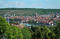 Ansicht Würzburg und Weinberge