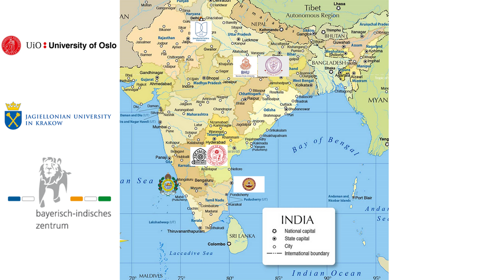 Indienkarte mit Logos der indischen Kooperationspartner