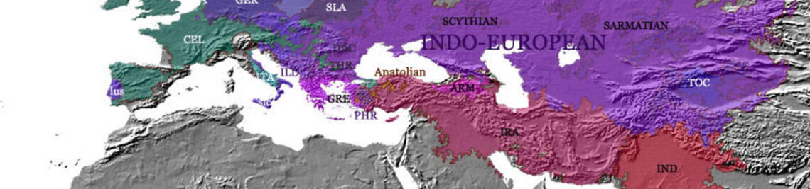 Karte: Verbreitung indogermanischer Sprachen