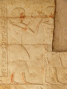 Vorlesepriester im Grab des Merineith in Saqqara.